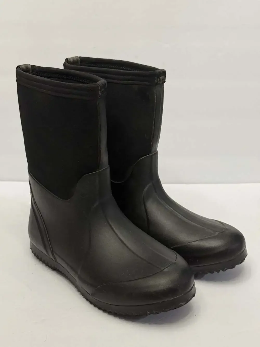 Ozark Trail Black Chore Rain Boots Water Resistant Big Kids Youth Size 6